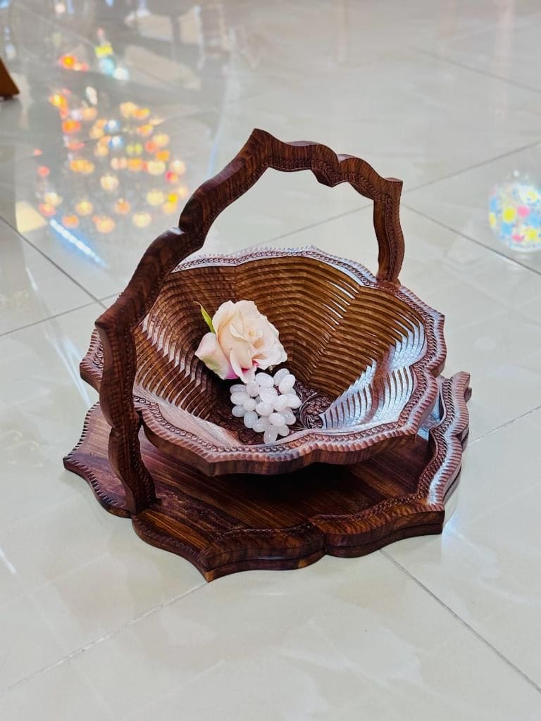 Handmade wooden Basket. Bread Basket/Fruit Basket, gift for her