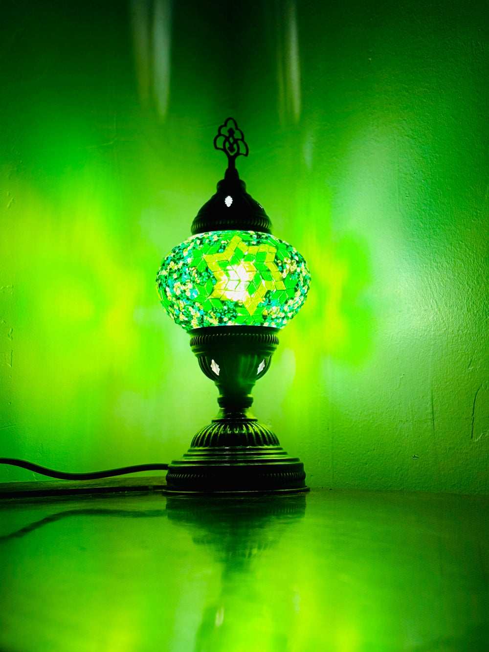 Turkish mosaic table lamp Green.