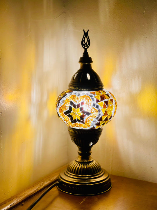 Turkish mosaic table lamp Gold.