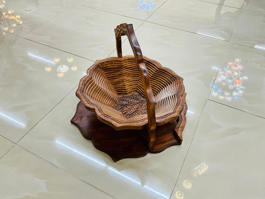 Handmade wooden Basket. Bread Basket/Fruit Basket, gift for her