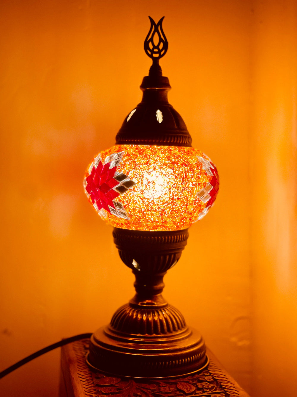 Turkish mosaic table lamp Orange
