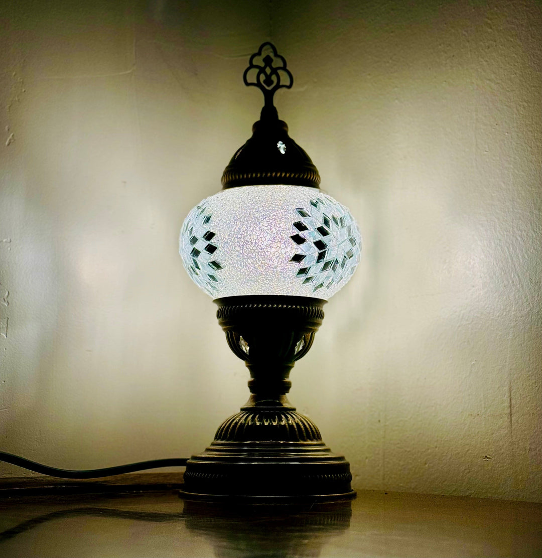 Turkish mosaic table lamp Clear, front center angle