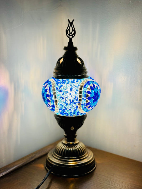 Turkish mosaic table lamp Blue