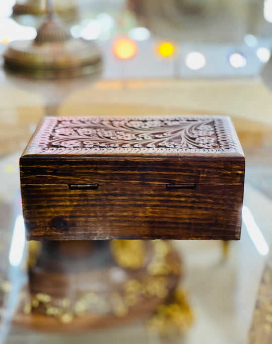Handmade Large Secret lock Jewelry Box, closed back side