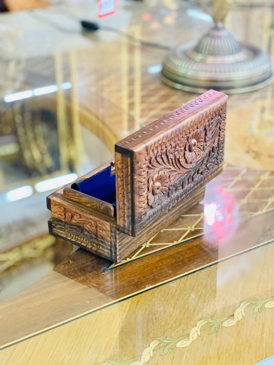 Handmade Medium Size Secret Lock Jewelry box, open back left side