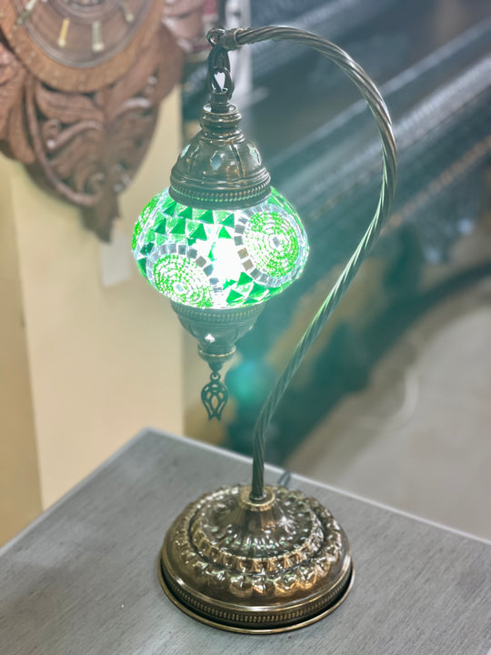 9 Colors | Turkish mosaic Gooseneck table lamp.