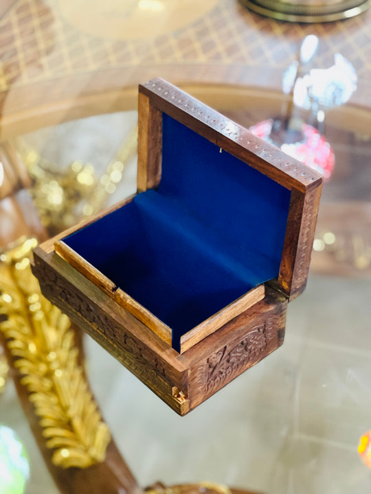 Handmade Large Secret lock Jewelry Box, open front right side