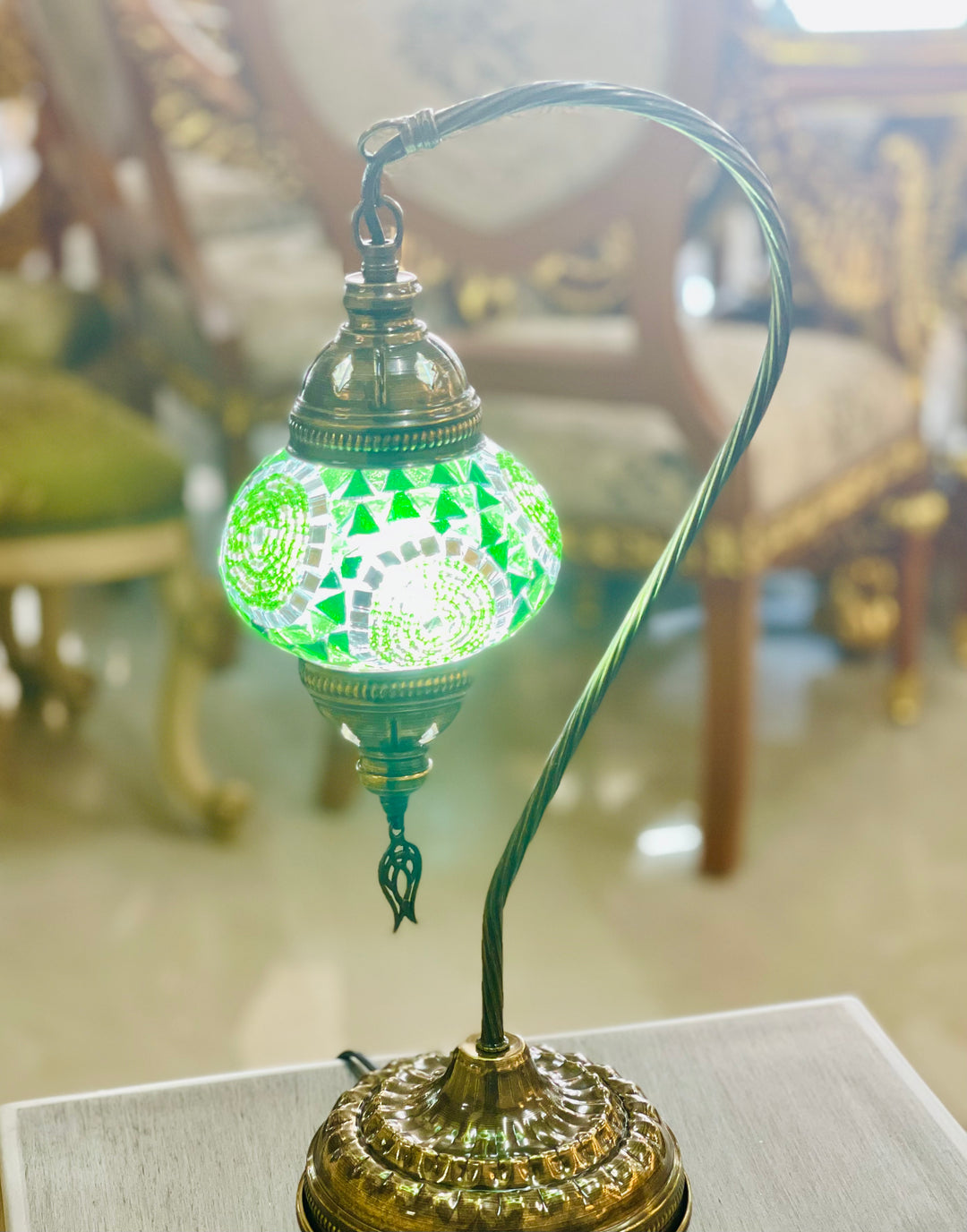 9 Colors | Turkish mosaic Gooseneck table lamp.
