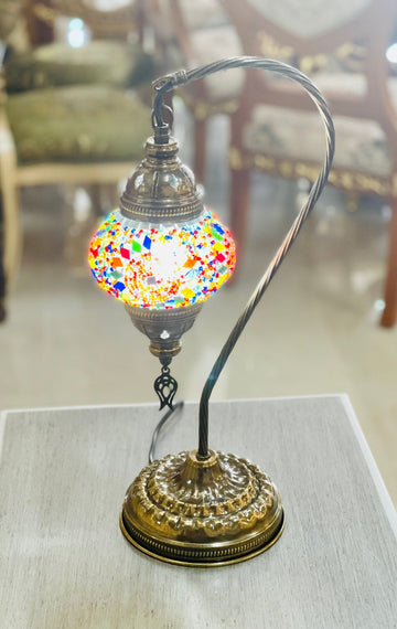 9 Colors | Turkish mosaic Gooseneck table lamp.