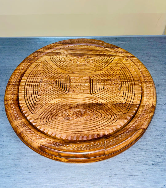 Handmade, collapsible 4 compartment basket 12”