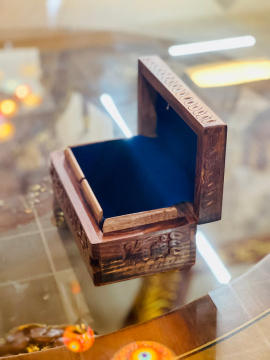 Handmade Medium Size Secret Lock Jewelry box, open right side