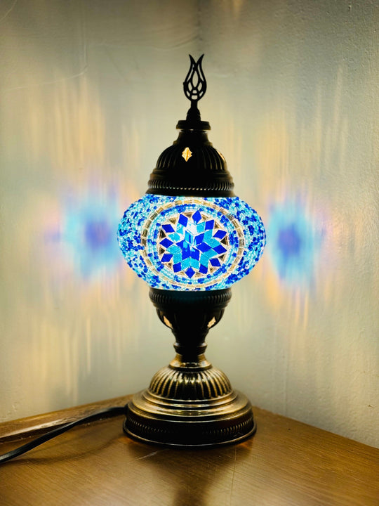 Turkish mosaic table lamp Blue