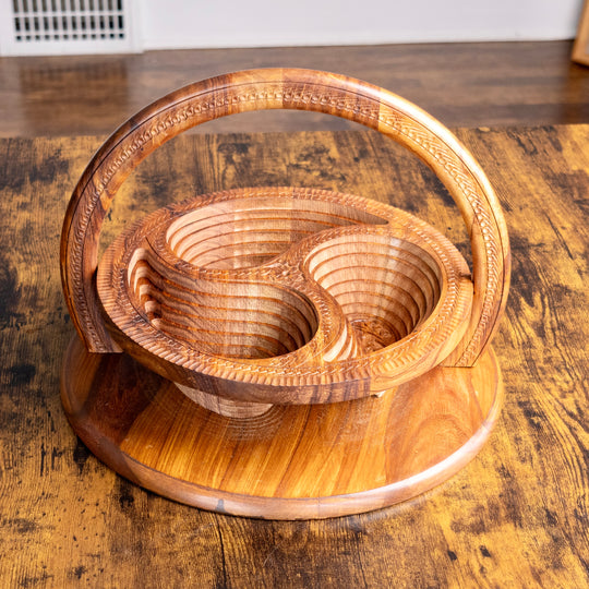 Handmade Collapsible 3 compartment basket