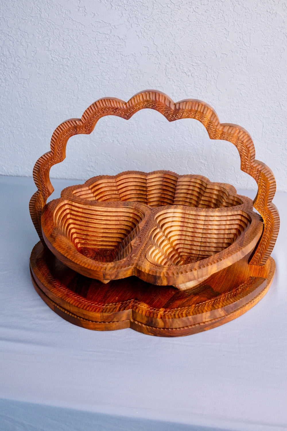 3 Compartment Seashell Basket