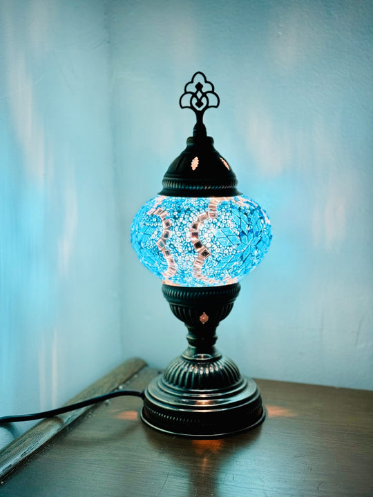 Turkish mosaic table lamp Light Blue