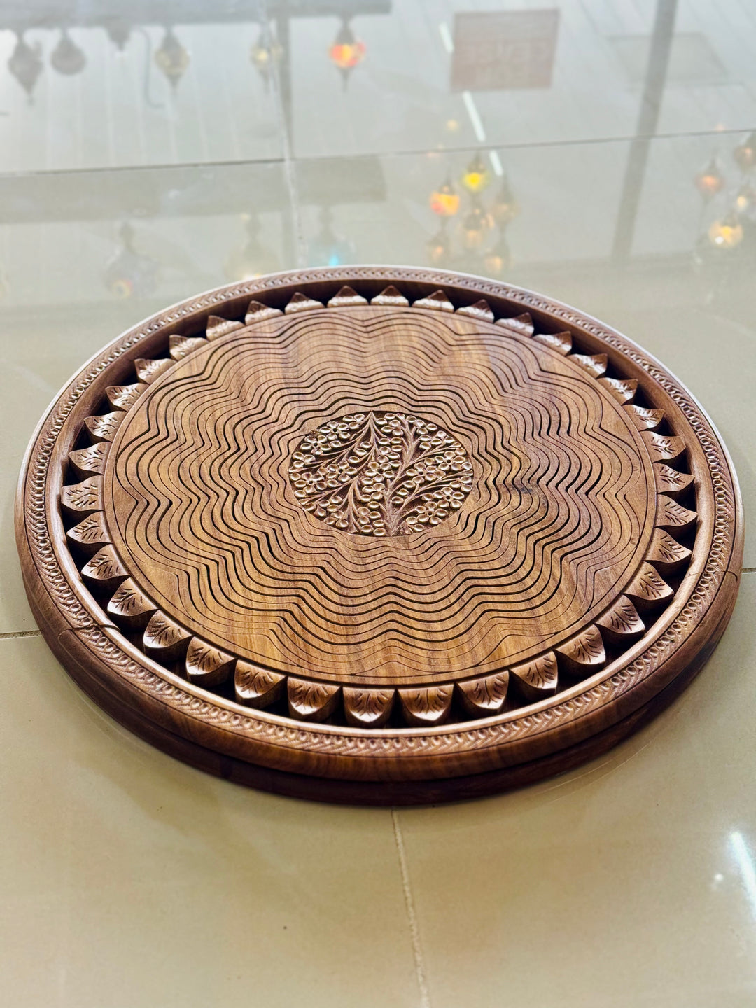 Handmade 18” XXL wooden, collapsible SunFlower basket with handle.