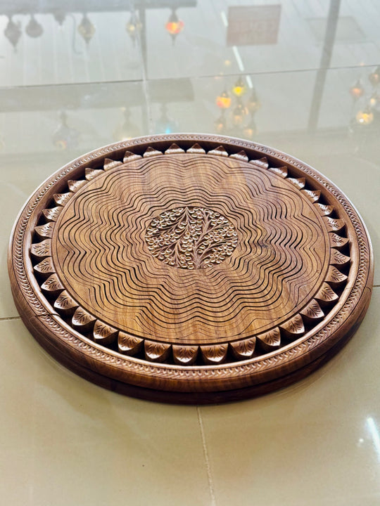 Handmade 18” XXL wooden, collapsible SunFlower basket with handle.