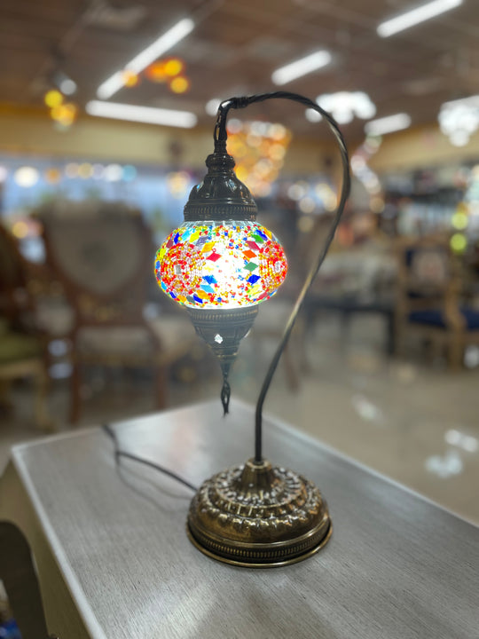 9 Colors | Turkish mosaic Gooseneck table lamp.