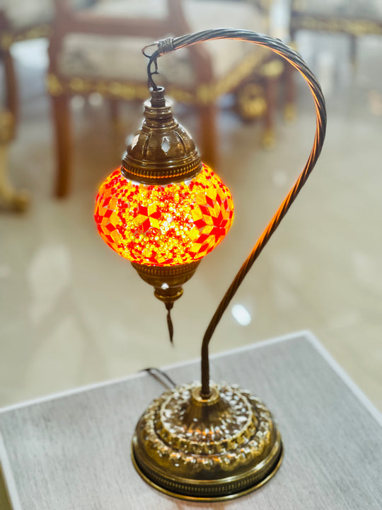 9 Colors | Turkish mosaic Gooseneck table lamp.