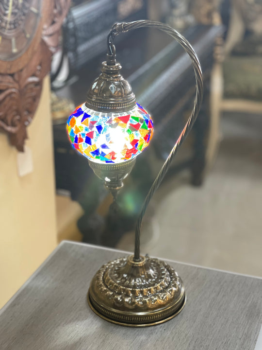 9 Colors | Turkish mosaic Gooseneck table lamp.