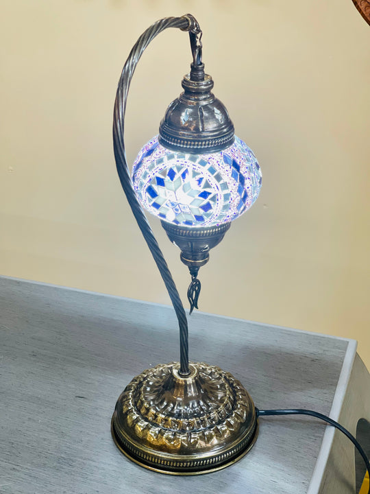 9 Colors | Turkish mosaic Gooseneck table lamp.