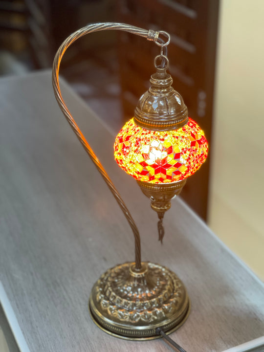 9 Colors | Turkish mosaic Gooseneck table lamp.