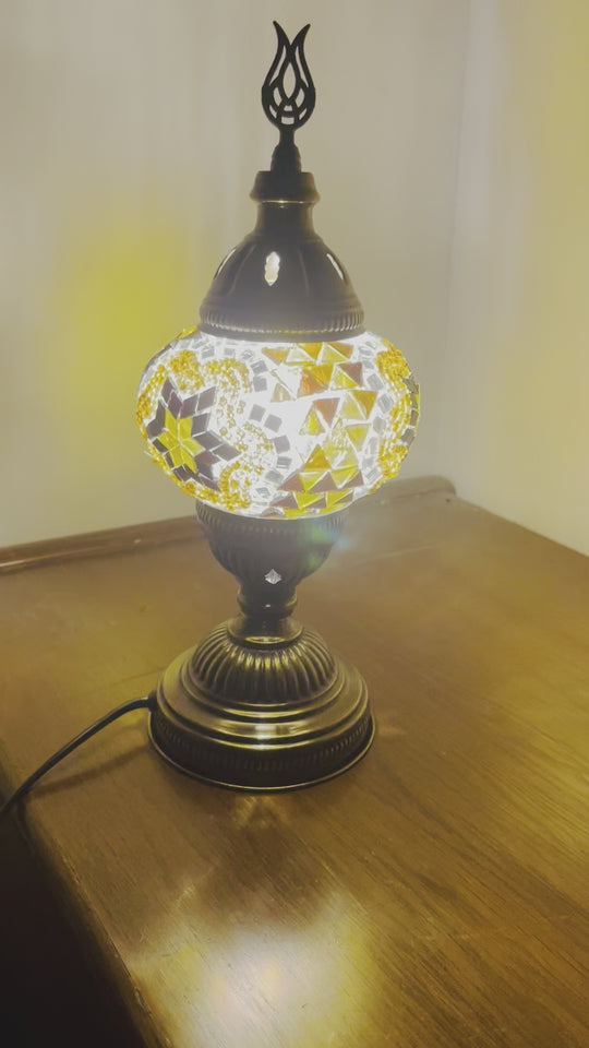 Turkish mosaic table lamp Gold.